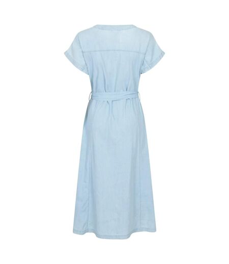 Robe Boutonnée Manches Courtes À Col V Tulum Femme Bleu Pâle Mountain Warehouse
