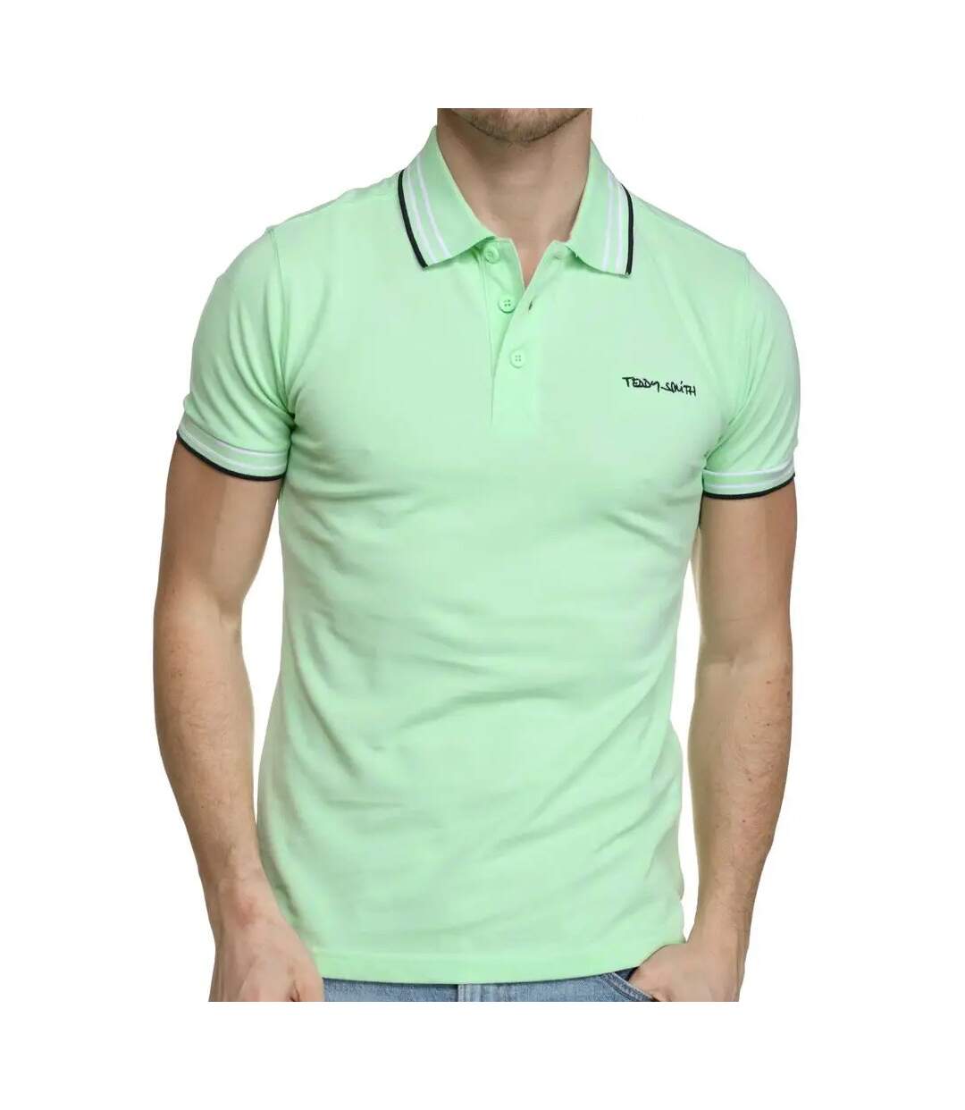 Polo Vert Homme Teddy Smith Pasian-1