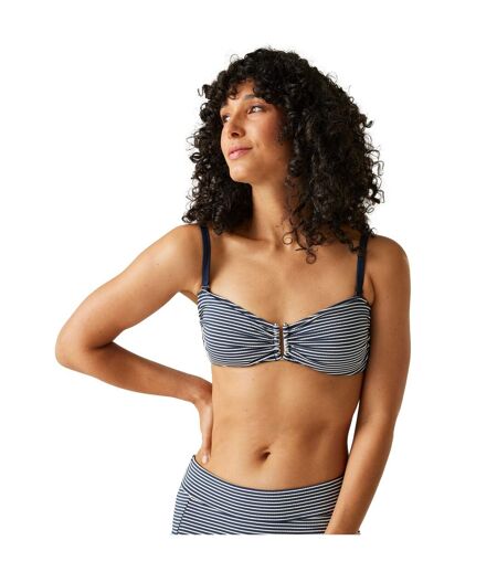 Womens/ladies Aceana Iii Seeksucker Bikini Top Navy White Regatta