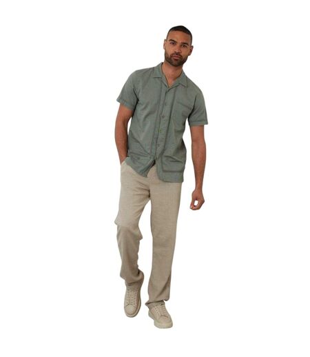 Chemise Manches Courtes Motif/style Bord En Crochet Homme Vert De Gris Clair Threadbare