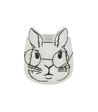 Cache-Pot en Ciment Lapin 21cm Blanc