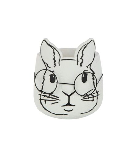 Cache-Pot en Ciment Lapin 21cm Blanc