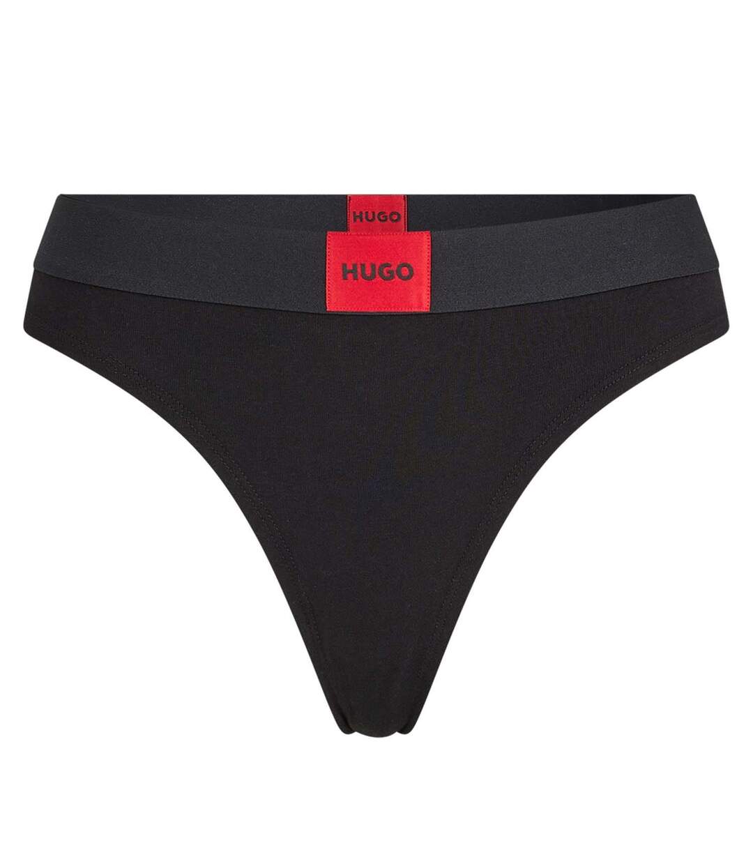 Womens/ladies Logo Thong Black Red Hugo-1