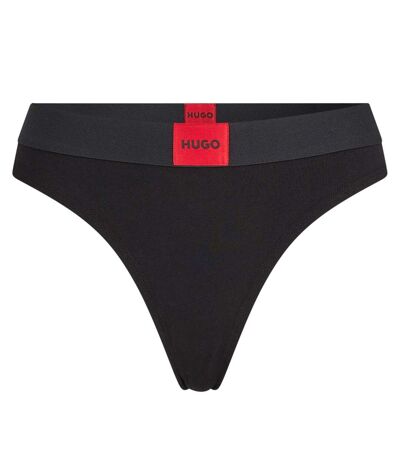 Womens/ladies Logo Thong Black Red Hugo