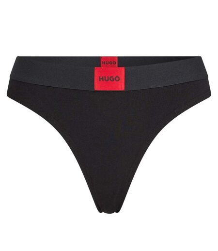 Womens/ladies Logo Thong Black Red Hugo