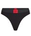 Womens/ladies Logo Thong Black Red Hugo-1