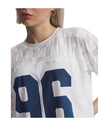 T-shirt Court Motif/style À Carreaux Burnout Femme Blanc Under Armour