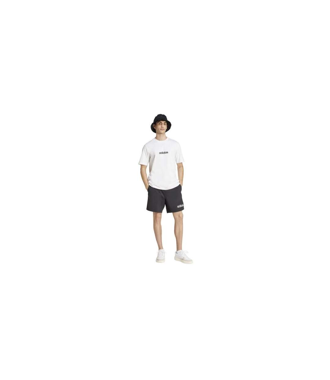 T-shirt Motif/style Linéaire Homme Blanc Adidas-1