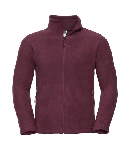 Russell Mens Full Zip Outdoor Fleece Jacket (Burgundy)