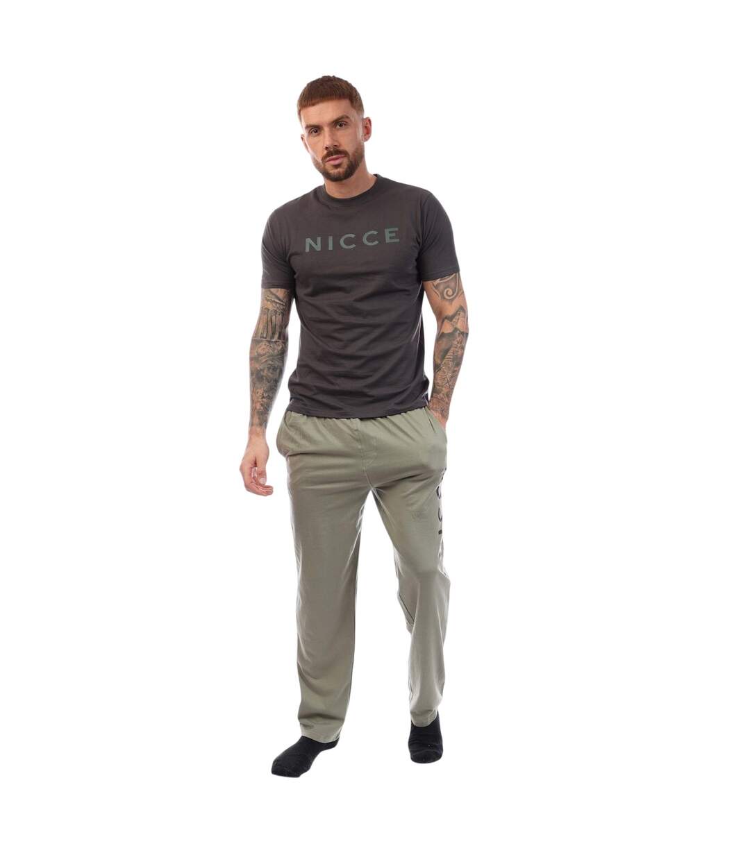 Ensemble De Vêtements De Détente Aderyn Homme Kaki Nicce-1
