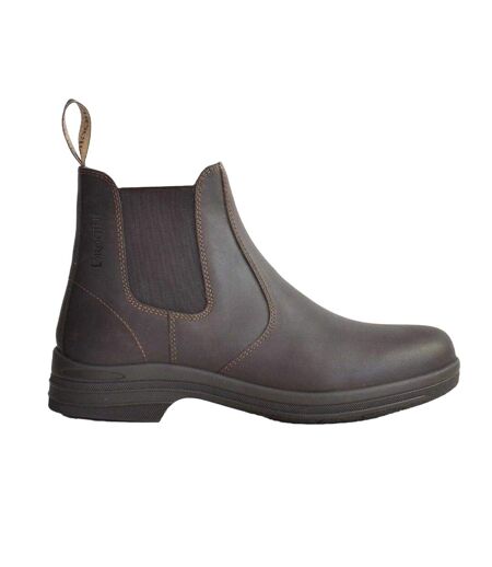Womens/ladies Kingham Oiled Leather Low Heel Chelsea Boots Brown Brogini