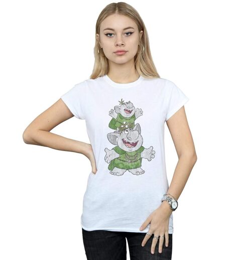 Disney T-shirt en coton Womens/Ladies Frozen Handstacking Trolls (Blanc) - UTBI21992