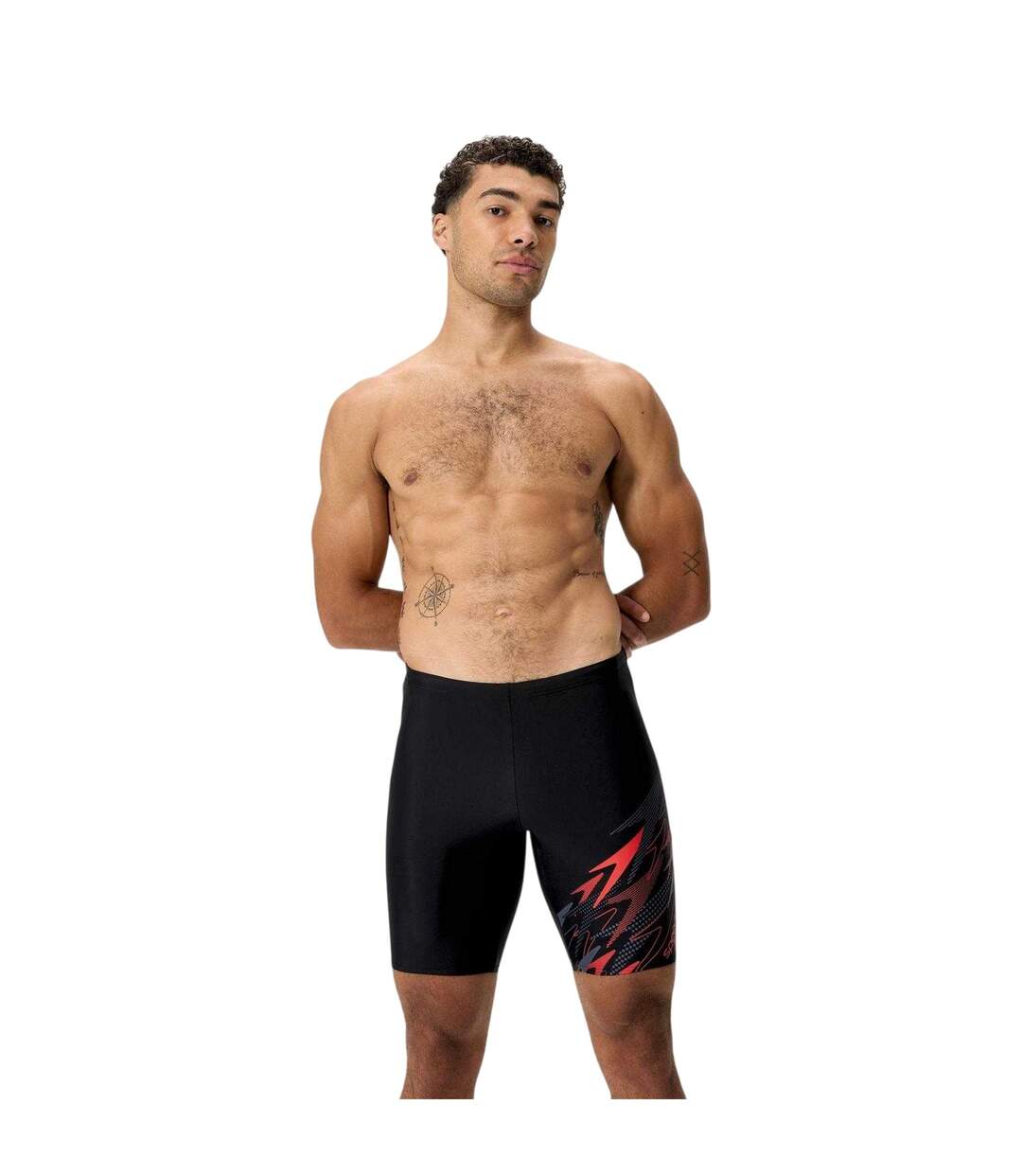 Jammer De Natation Motif/style Logo Medley Homme Noir Rouge Imprimé Speedo-4