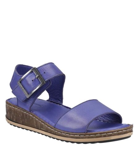 Womens/ladies Ellie Leather Sandals Indigo Hush Puppies