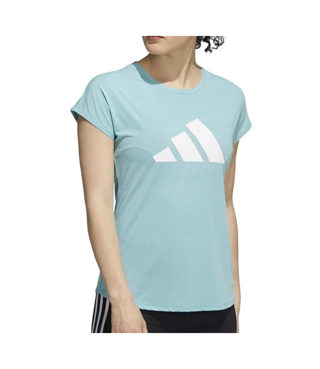 T-Shirt Bleu Femme Adidas 3 Bar Tee - XS-1