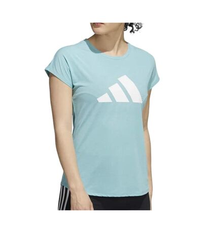 T-Shirt Bleu Femme Adidas 3 Bar Tee - S