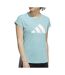 T-Shirt Bleu Femme Adidas 3 Bar Tee - S