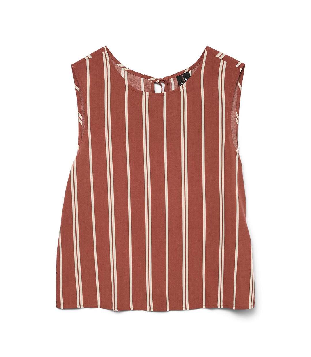 Blouse blanc/rouge femme vero moda christina stripe-1