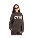 Womens/ladies Knitted Crew Neck Jumper Brown Couture-1
