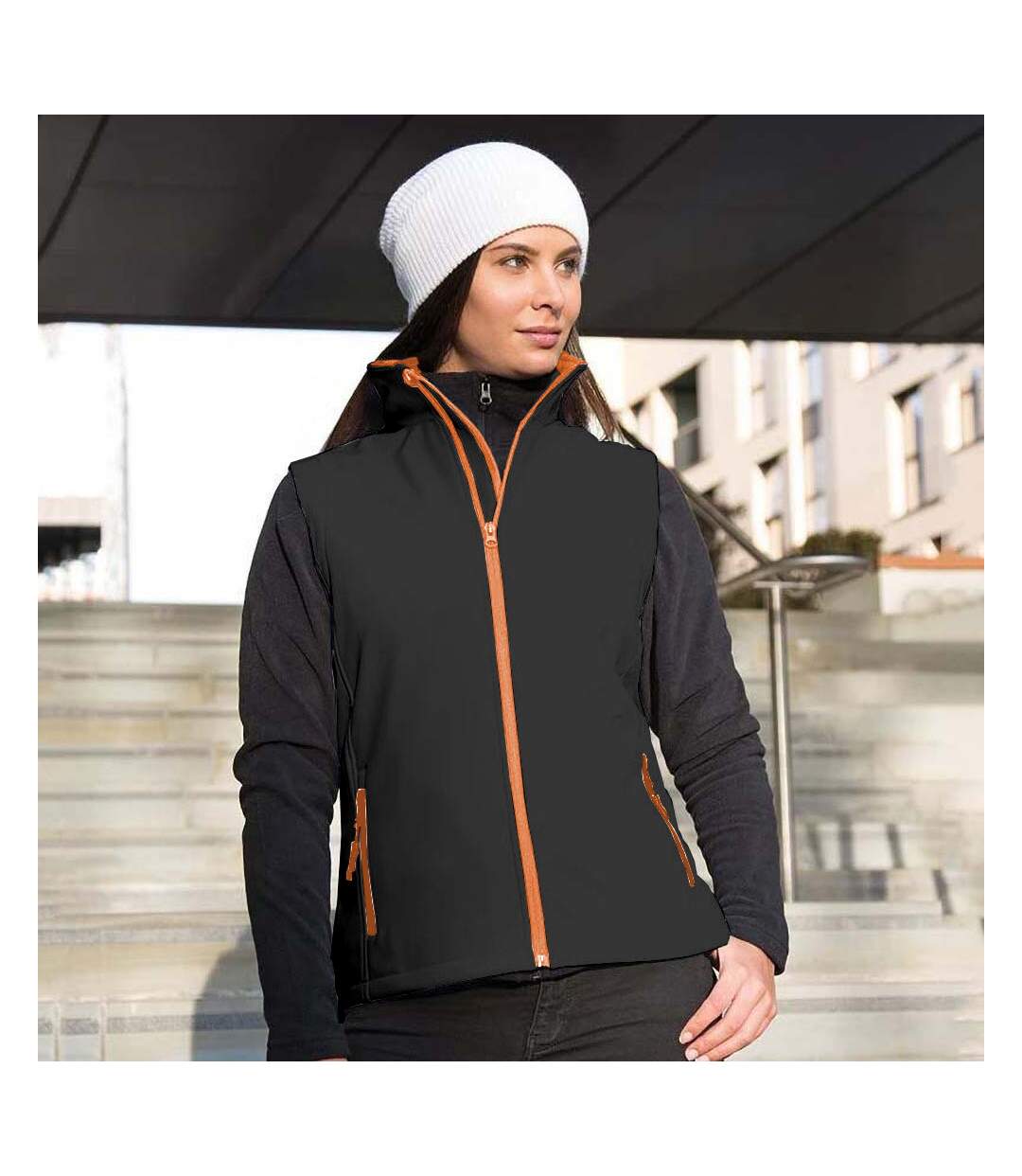 Result - Veste softshell sans manches - Femme (Noir/Orange) - UTRW3698