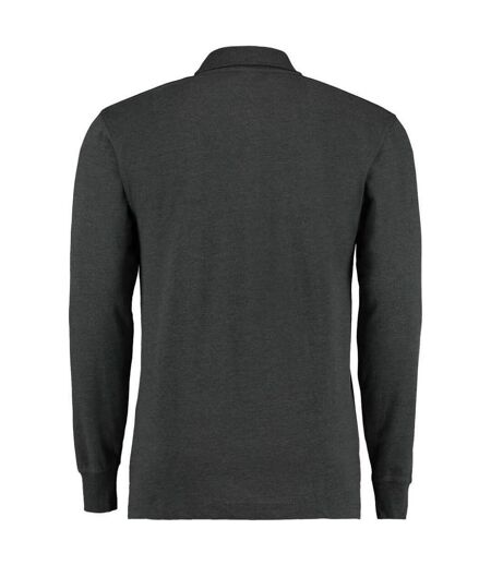 Mens Pique Long-sleeved Polo Shirt Graphite Kustom Kit