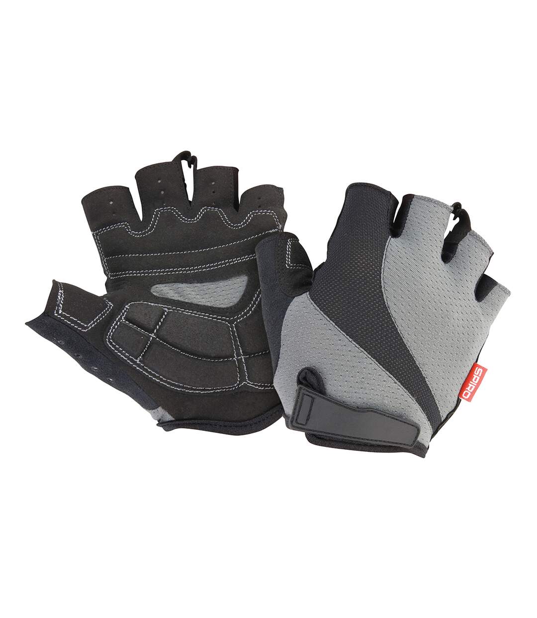 Unisex Adult Summer Fingerless Gloves Grey Black Spiro-1