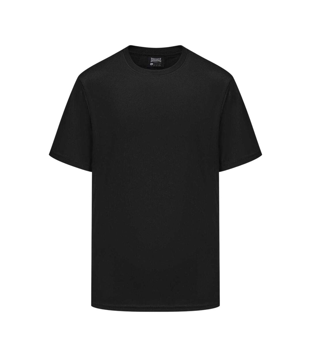 Mens Tech Plain Polyester T-shirt Black Lonsdale-1