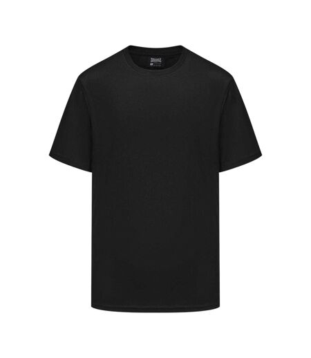 Mens Tech Plain Polyester T-shirt Black Lonsdale