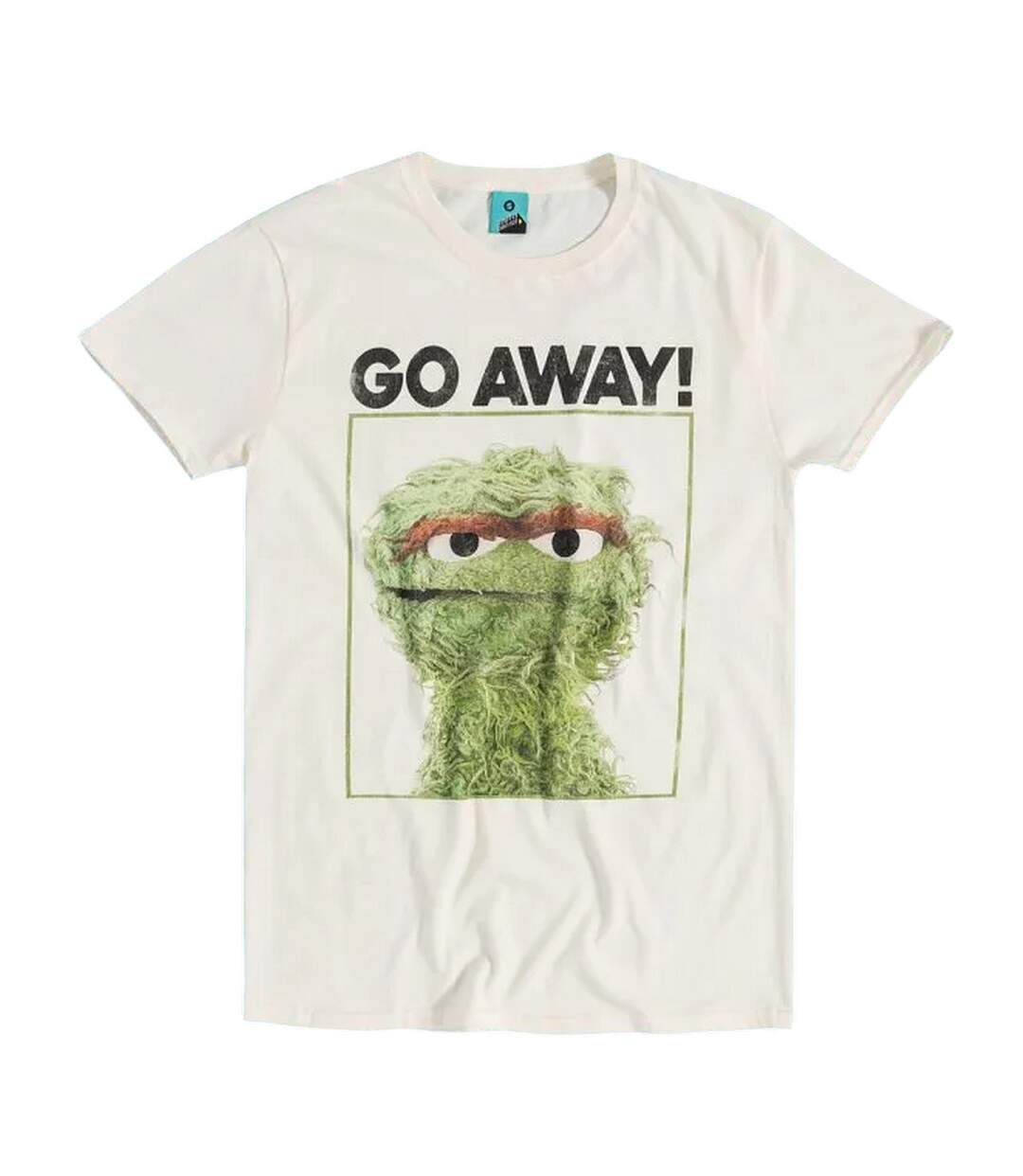 T-shirt Motif Oscar Go Away Adulte Naturel Sesame Street-1