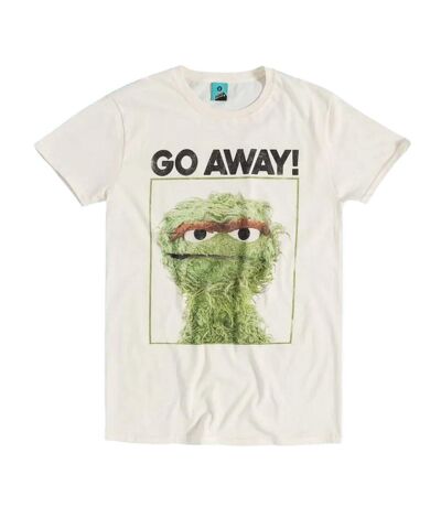 T-shirt Motif Oscar Go Away Adulte Naturel Sesame Street