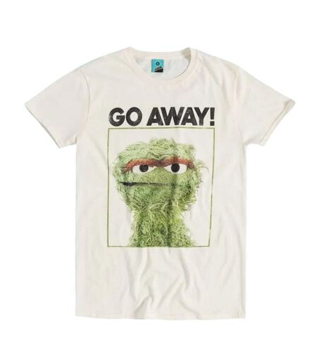T-shirt Motif Oscar Go Away Adulte Naturel Sesame Street
