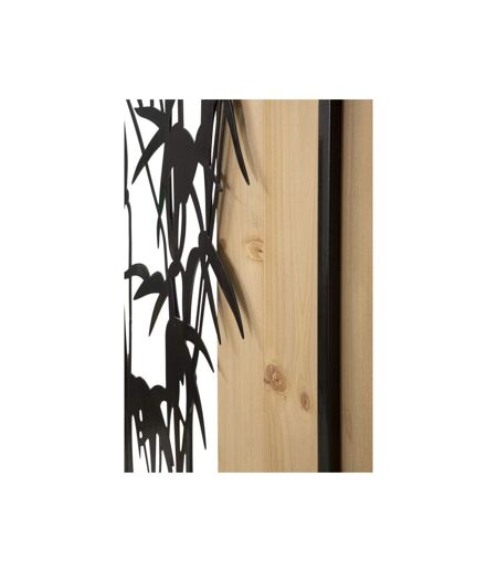 Décoration Murale Encadrée Bambou 80cm Noir & Naturel