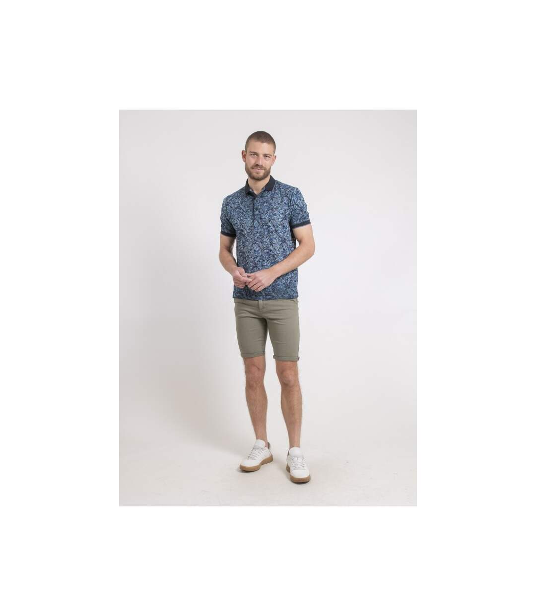 Polo manches courtes pur coton motifs PEPITONG-4