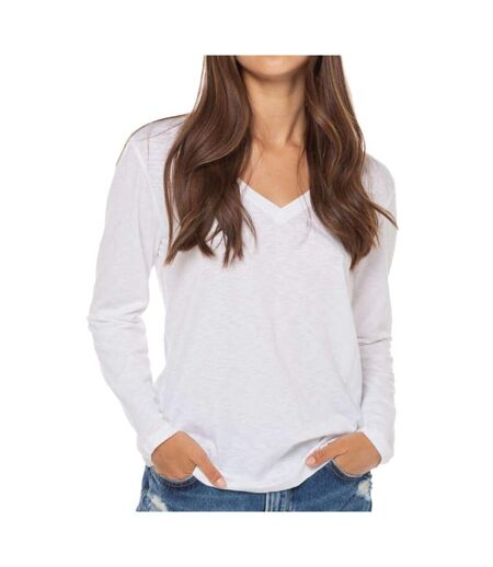 T-Shirt manches longues blanc femme superdry studios - l