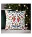 Mirrored fox cushion cover 43cm x 43cm bottle green/white Evans Lichfield