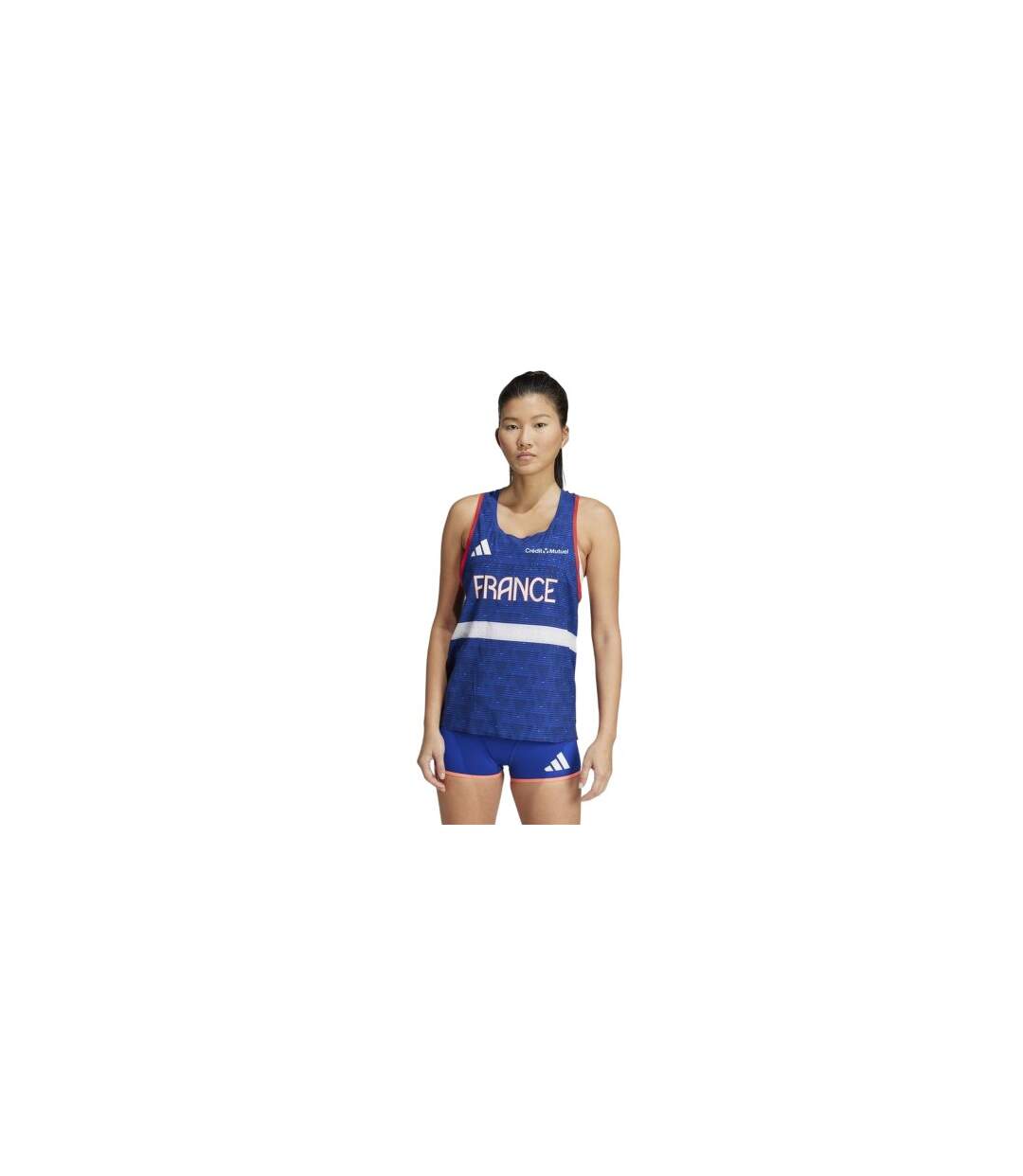 Womens/ladies Adizero France Vest Top Lucid Blue Adidas-1