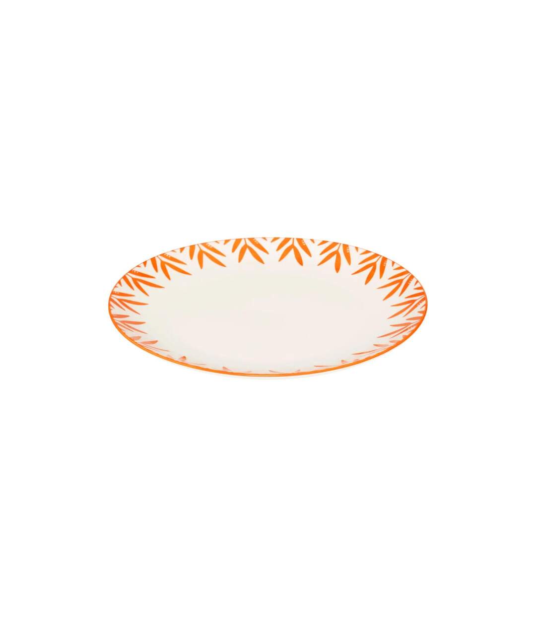 Lot de 6 Assiettes Plates Yucatan 26cm Blanc & Orange-2
