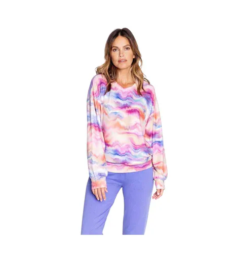 Chemise Motif/style Tie-dye Femme Pêche Orange Automne Eau PJ Salvage