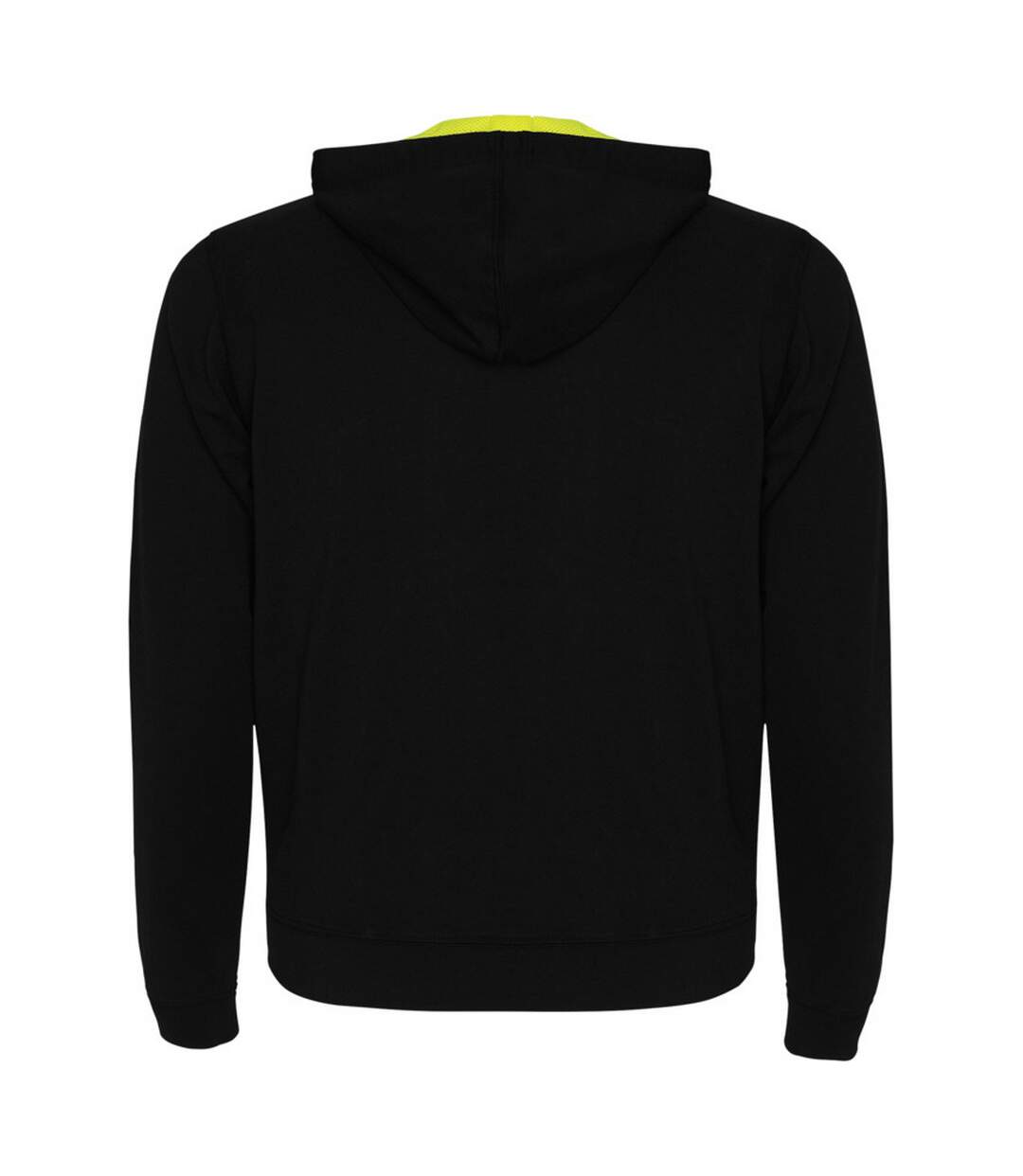 Veste à capuche fuji adulte noir uni / jaune fluo Roly