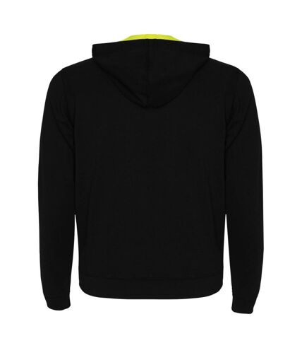 Veste à capuche fuji adulte noir uni / jaune fluo Roly