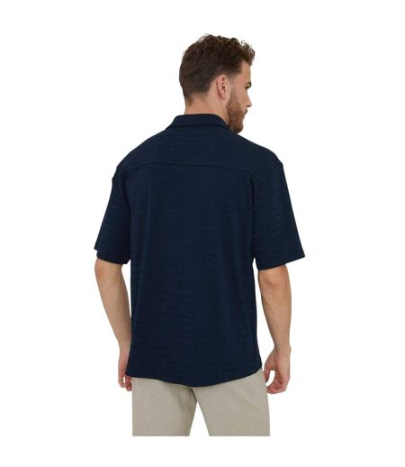 Mens Drewrea Short-sleeved Shirt Navy Threadbare