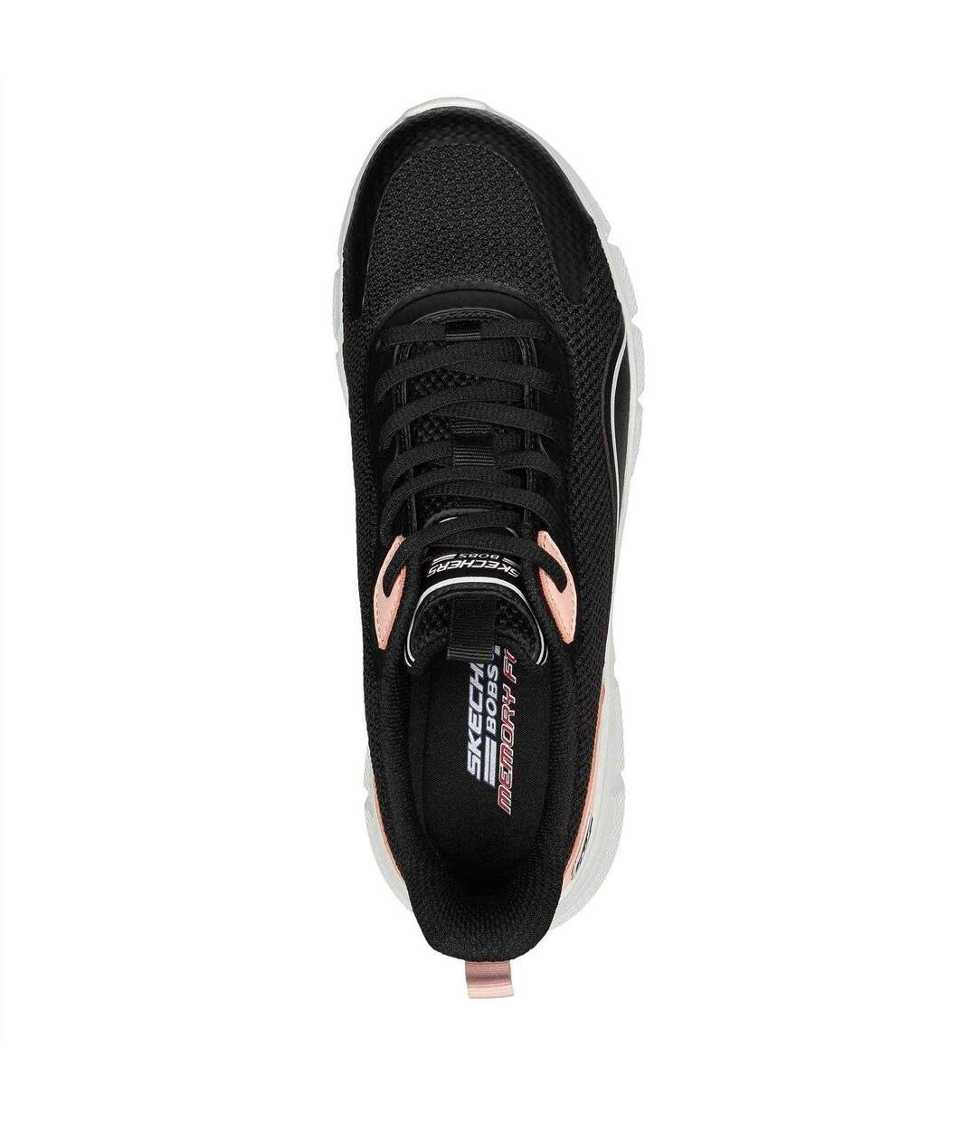 Womens/ladies Bobs Flex Trainers Black Pink Skechers-4