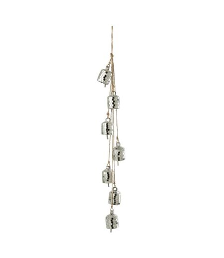 Suspension de Noël 7 Cloches 45cm Argent