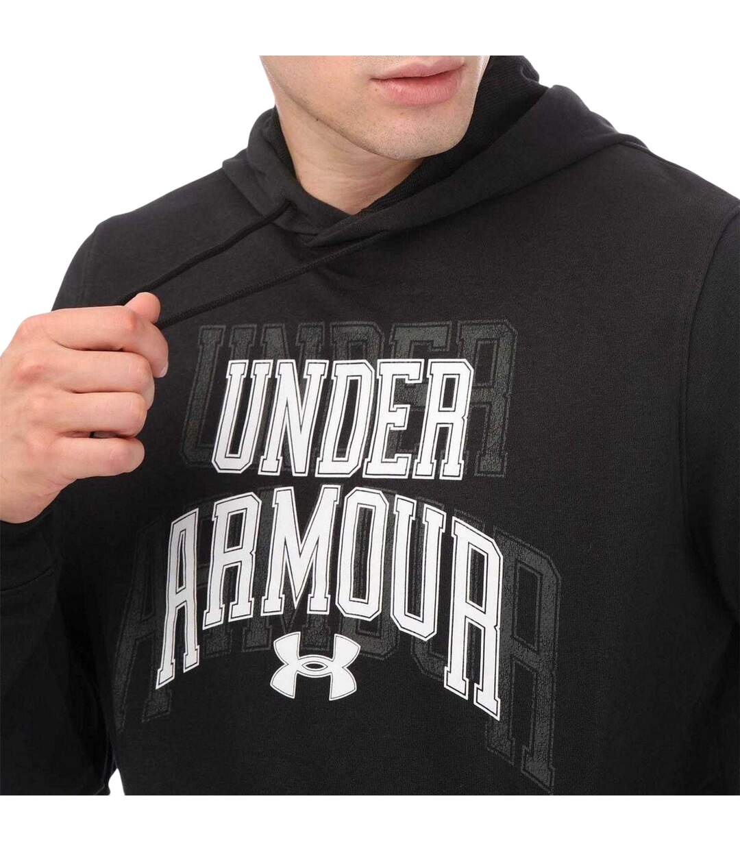 Mens Rival Terry Hoodie Black Under Armour-3
