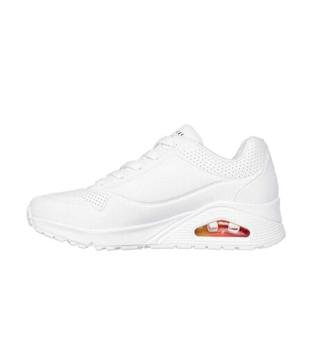 Womens/ladies Goldcrown Glitter Heart Trainers White Multicoloured Skechers