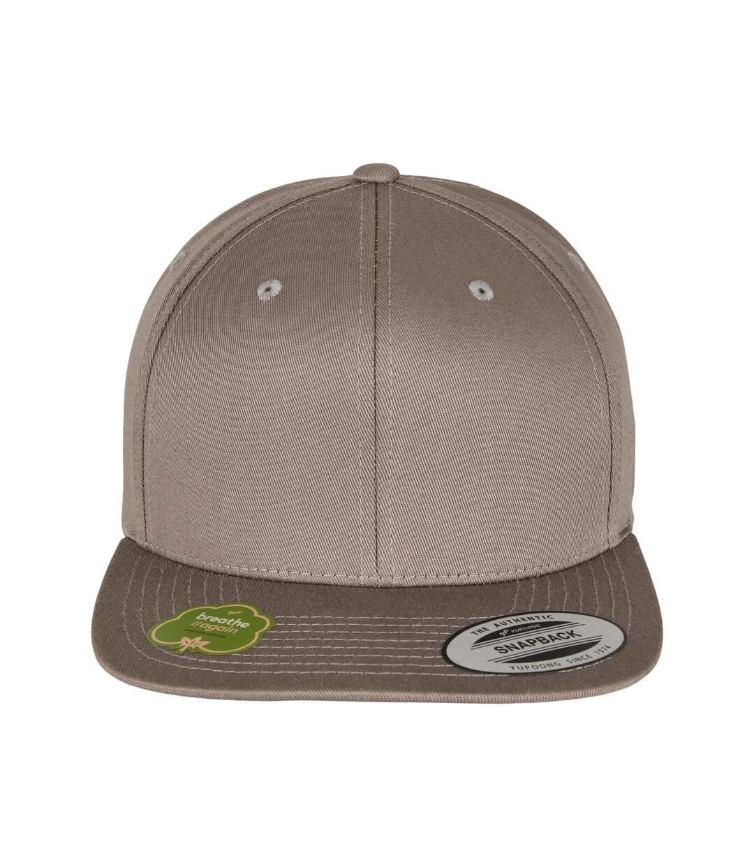 Flexfit by  unisex organic cotton snapback cap pale grey Yupoong-4