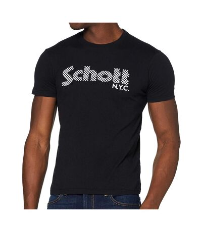 T-shirt Noir/Blanc Homme Schott Logo
