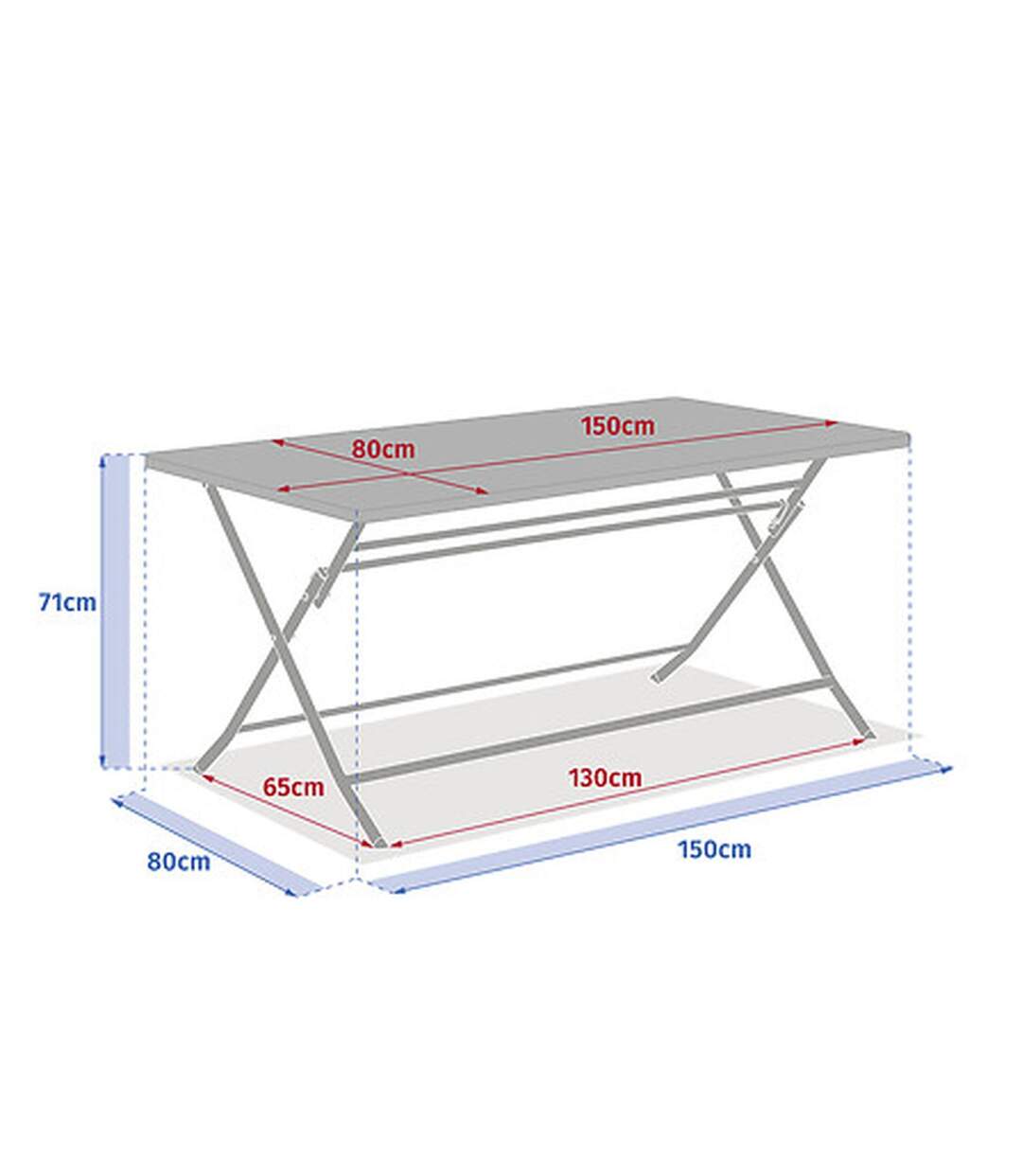 Table de jardin pliante rectangulaire 6 places GREENSBORO - Vert olive-2