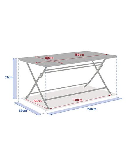 Table de jardin pliante rectangulaire 6 places GREENSBORO - Vert olive