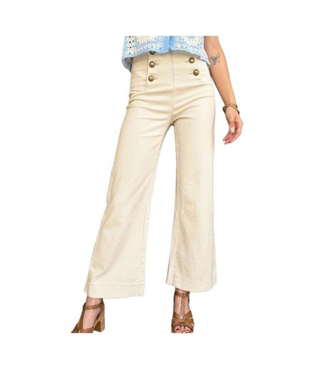 Jean wide beige femme oraije victorine